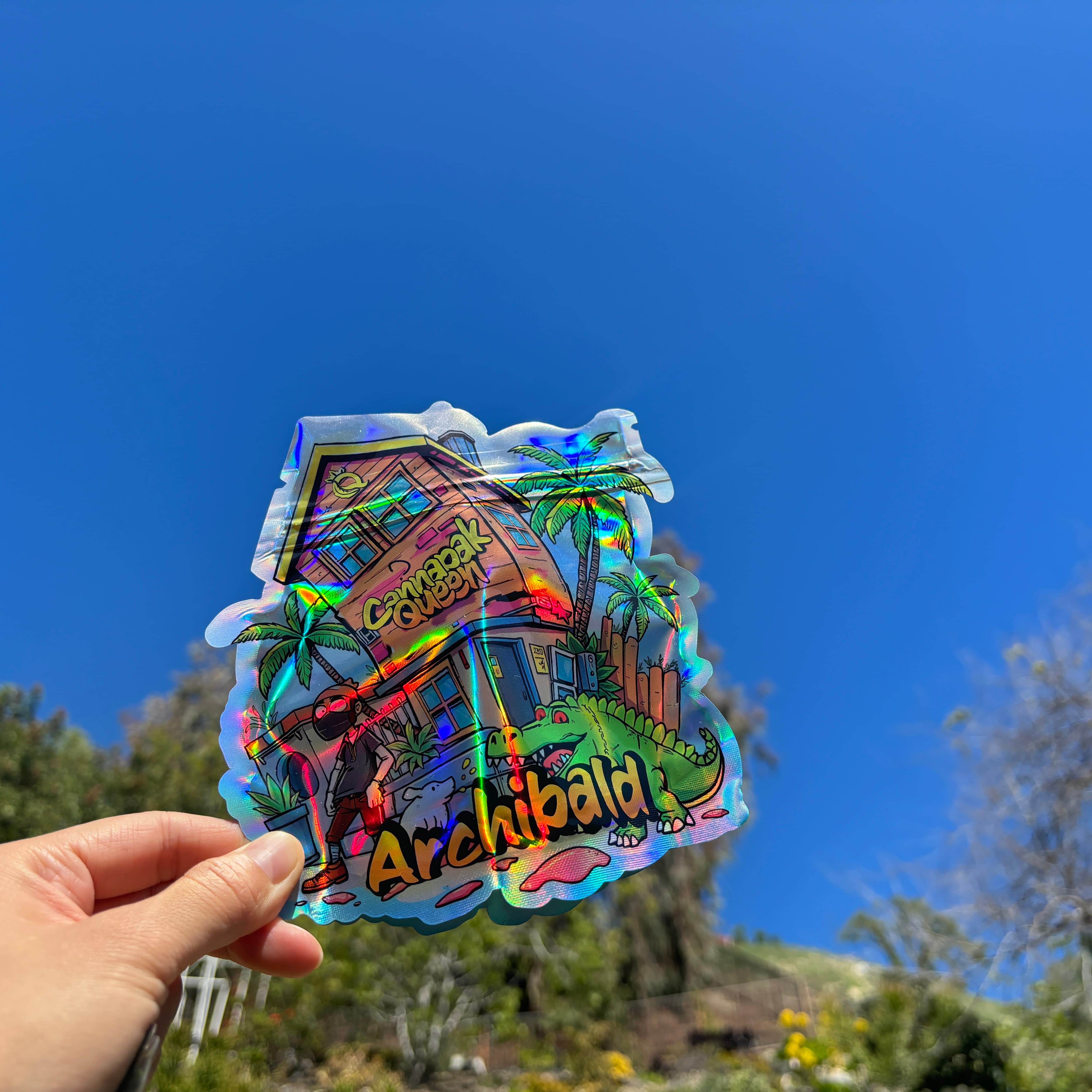 holographic weed bags child resistant